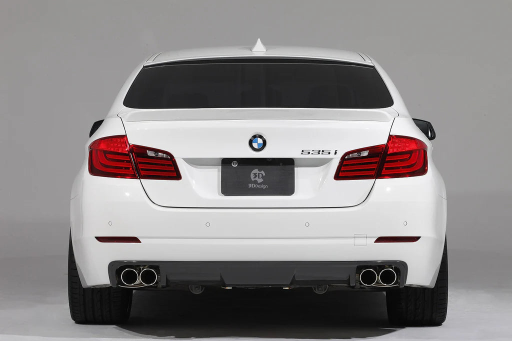 BMW F10 5-Series 3D Design 4 Tip Carbon Fiber Rear Diffuser