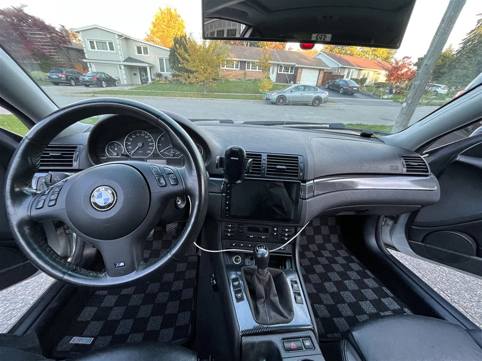 BMW E46 3-Series P2M Race Car Flag Checkered Floor Mats