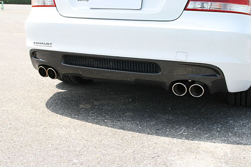 BMW E82 1-Series 3D Design 4 Tip M-Sport Carbon Fiber Rear Diffuser