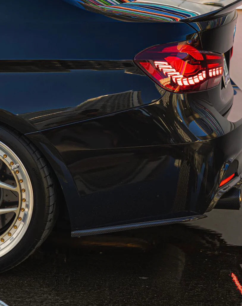 BMW F30 3-Series Carbon Fiber Rear Bumper Splitters