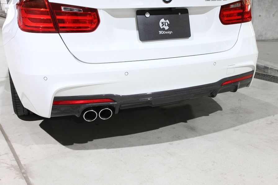 BMW F30 / F31 3-Series 3D Design M-Sport Carbon Fiber Rear Diffuser