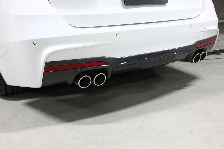 BMW F30 / F31 335i 3D Design 4 Tip M-Sport Carbon Fiber Rear Diffuser