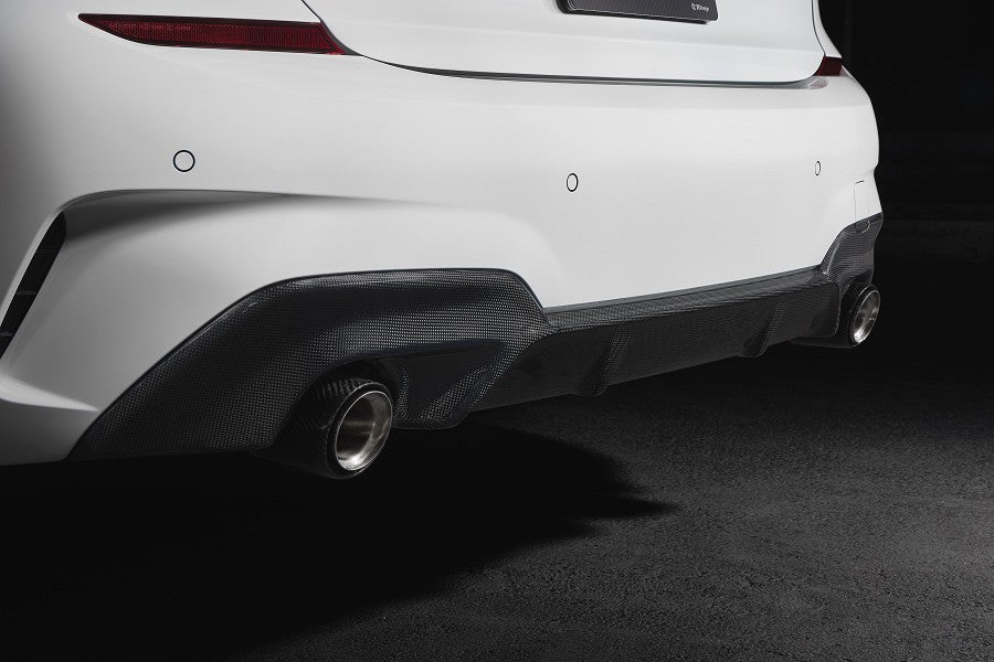BMW G20 3-Series 3D Design M-Sport 2 Tip Carbon Fiber Rear Diffuser