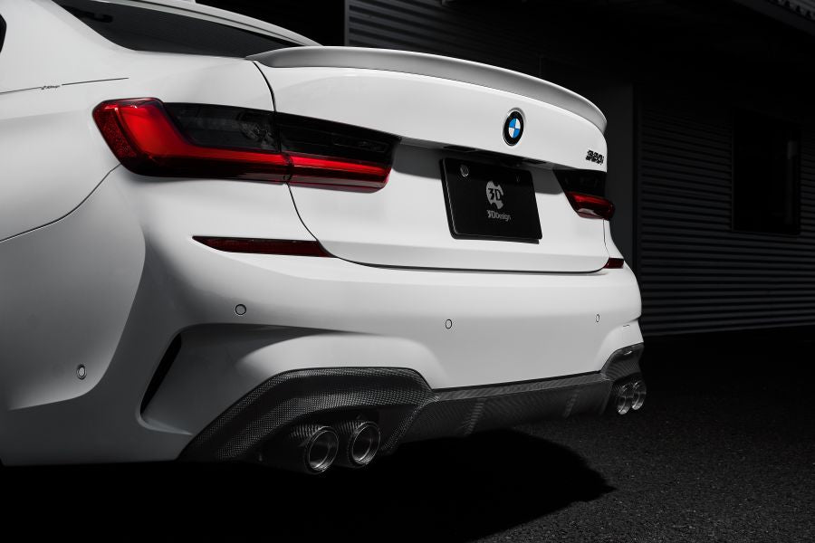 BMW G20 3-Series 3D Design M-Sport 4 Tip Carbon Fiber Rear Diffuser