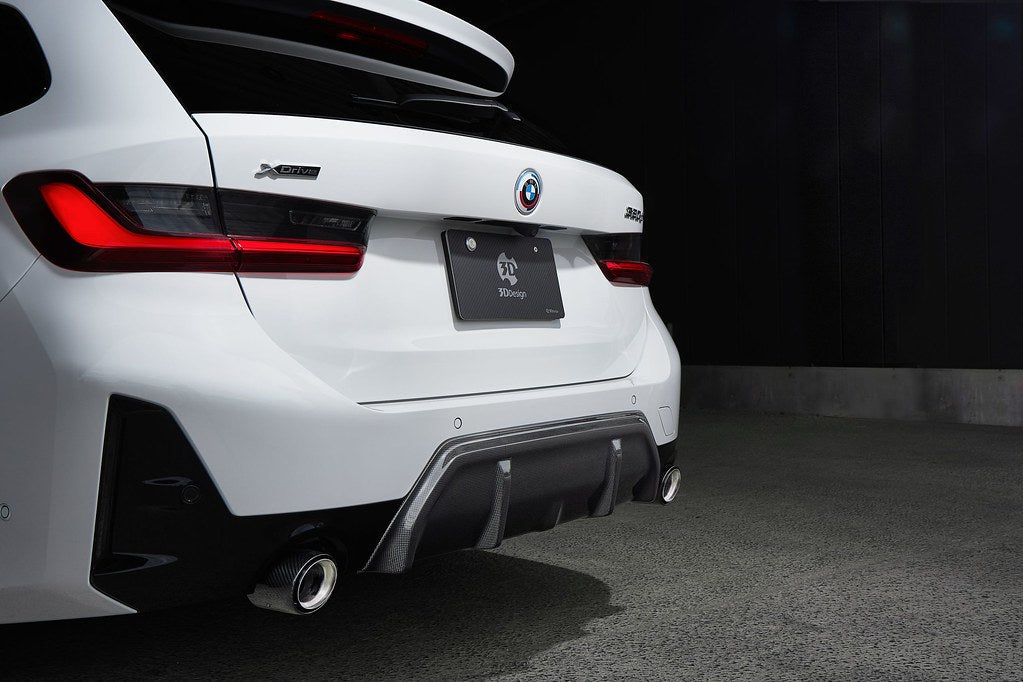 BMW G20 3-Series LCI 3D Design M-Sport 2 Tip Carbon Fiber Rear Diffuser