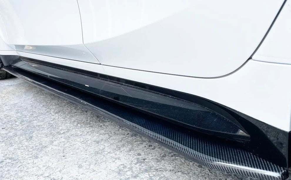 BMW G80 M3 J Style Carbon Fiber Side Skirt Extensions