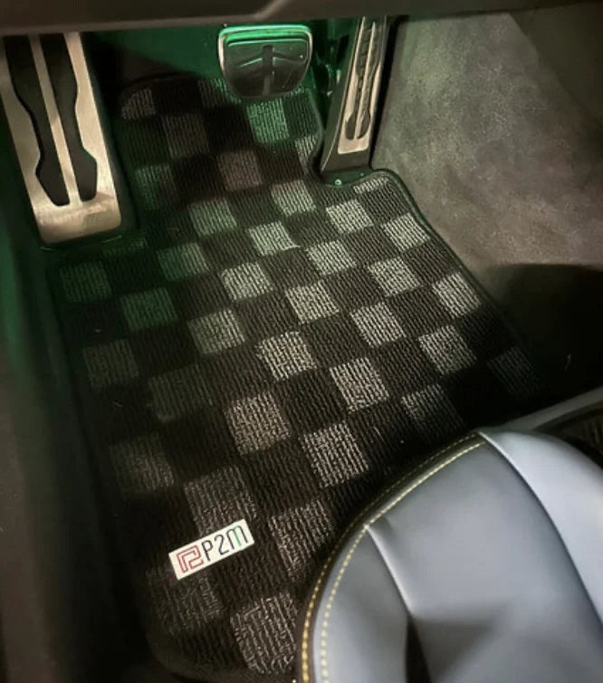 BMW G80 M3 & G20 3-Series P2M Checkered Race Car Flag Floor Mats