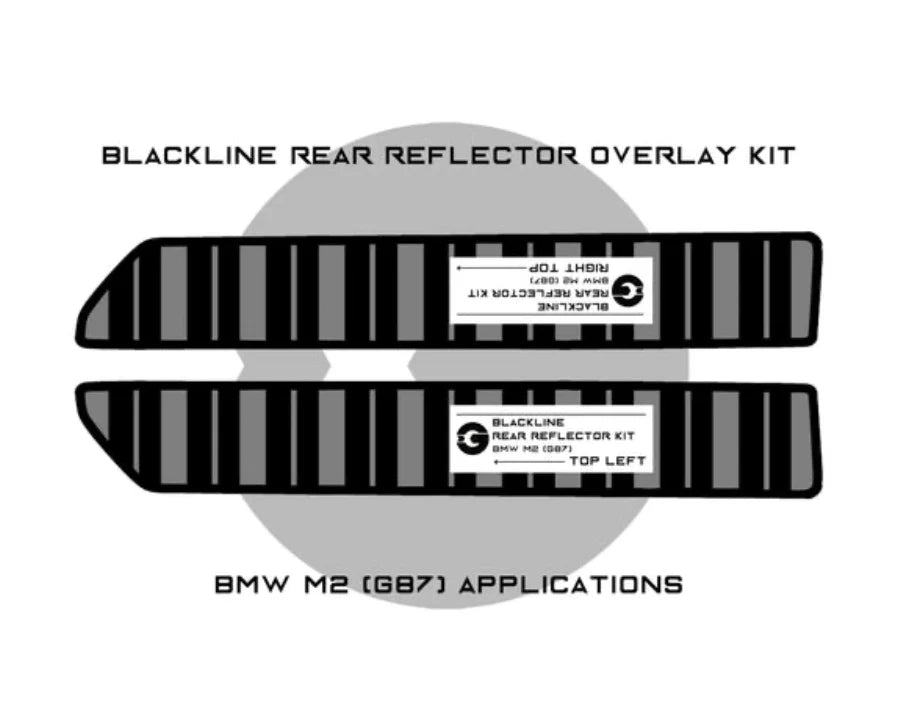 BMW G87 M2 Blackline Rear Reflector Overlay Kit