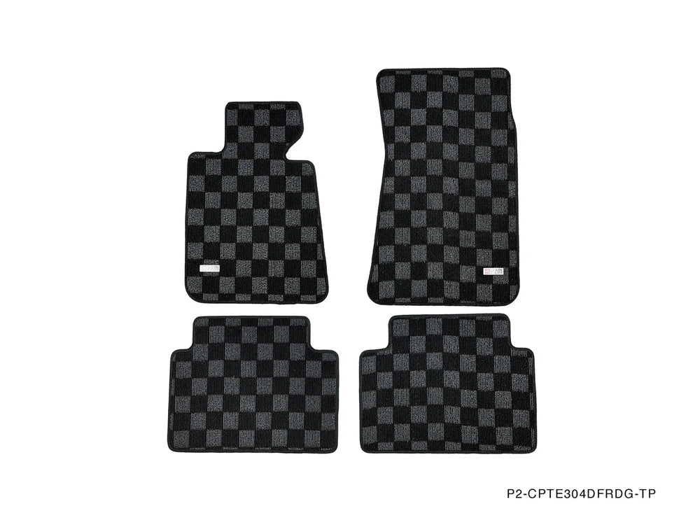 BMW E30 3-Series P2M Race Car Flag Checkered Floor Mats