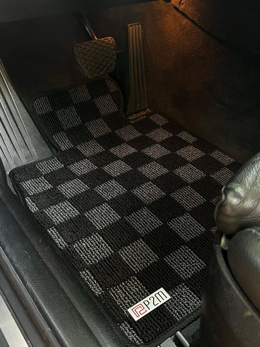 BMW F10 5-Series P2M Race Car Flag Checkered Floor Mats