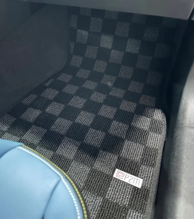 BMW G80 M3 & G20 3-Series P2M Checkered Race Car Flag Floor Mats