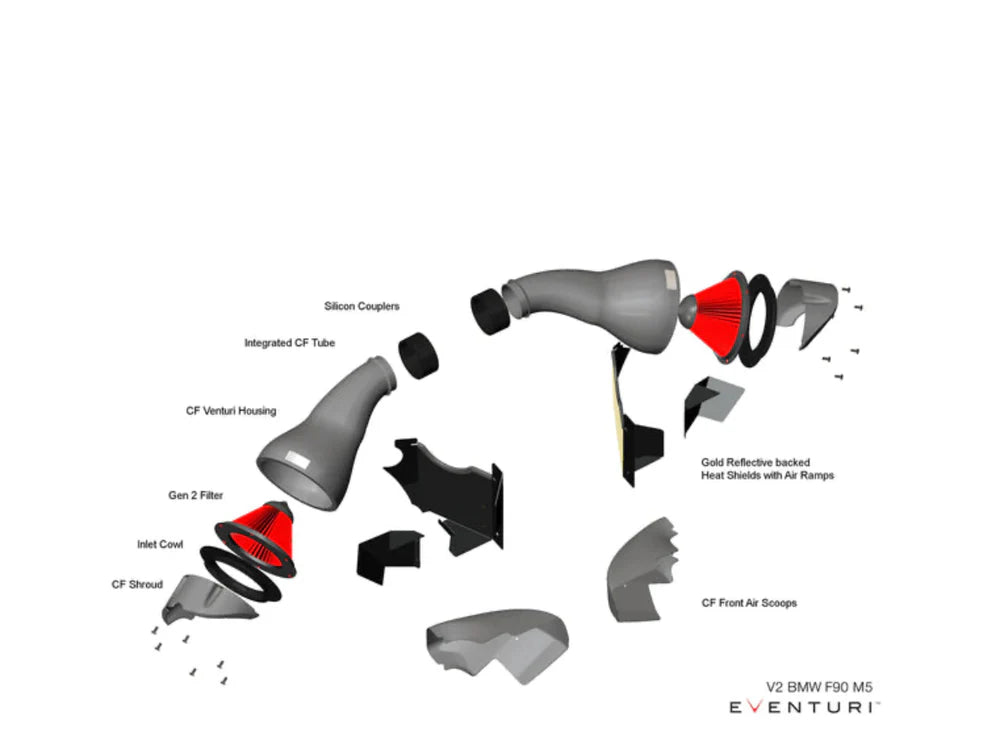 BMW F90 M5 & F9X M8 Eventuri V2 Black Carbon Fiber Intake System