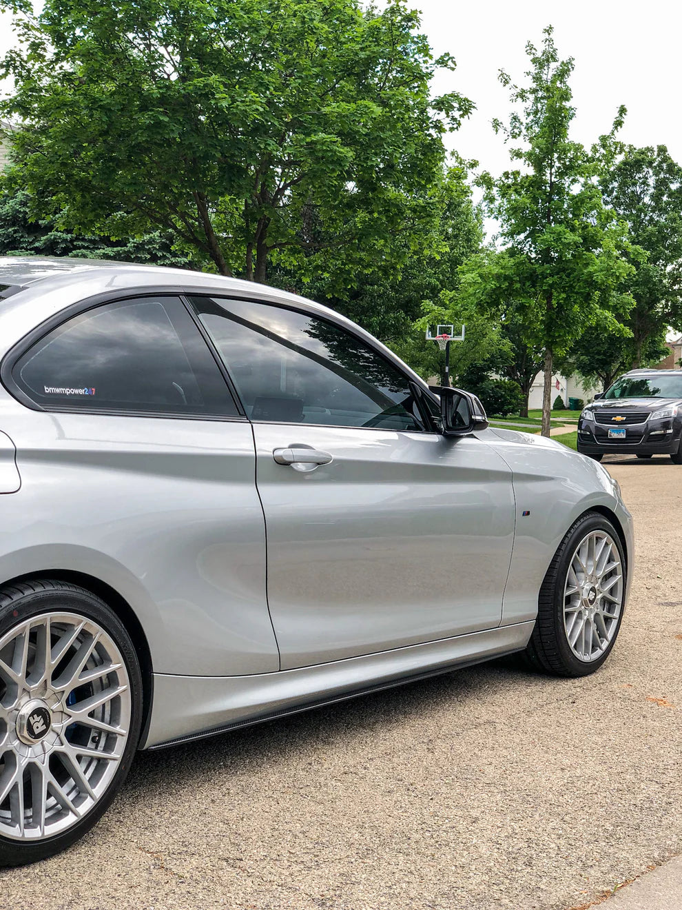 BMW F22 2-Series P Style Carbon Fiber Side Skirt Extensions