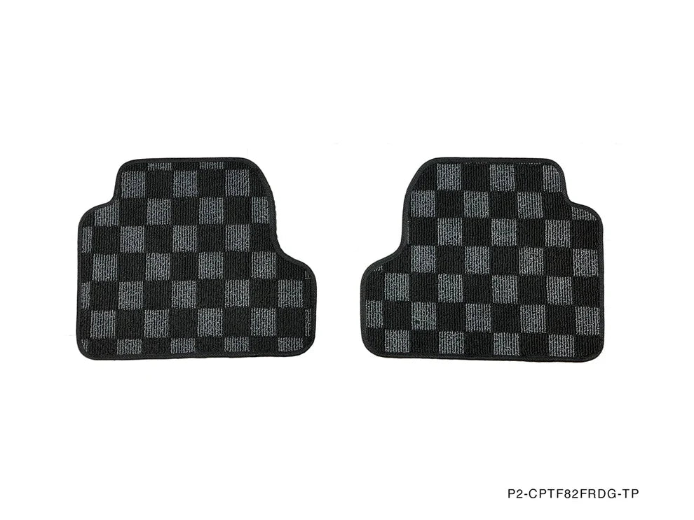 BMW F82 M4 & 4-Series P2M Race Car Flag Checked Floor Mats