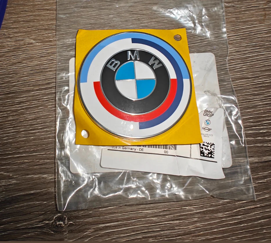 BMW G80 M3 & G82/G83 M4 & G87 M2 74mm OEM 50 Years M Heritage Hood Badge