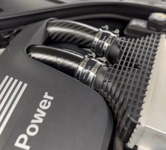 BMW F80 M3 & F82/F83 M4 & F87 M2 S55 Eventuri Carbon Charge Pipe Set