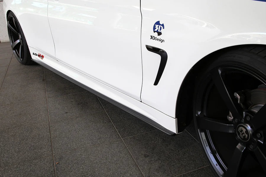 BMW F36 4-Series 3D Design M-Sport Carbon Fiber Side Skirt Set