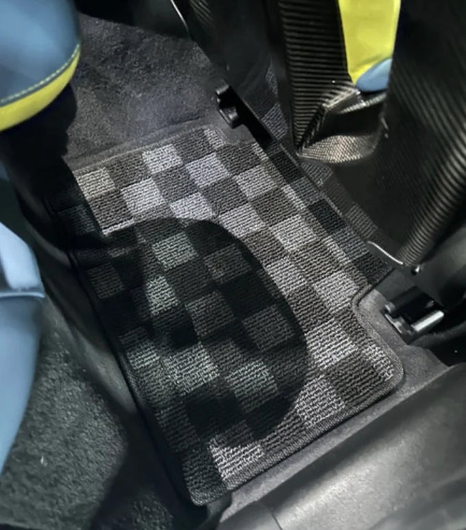 BMW G80 M3 & G20 3-Series P2M Checkered Race Car Flag Floor Mats