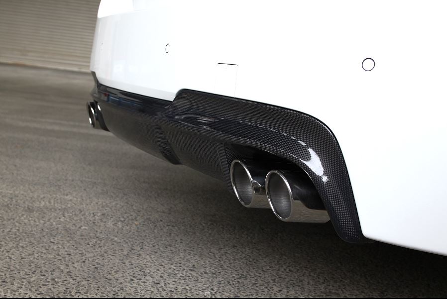 BMW F10 / F11 5-Series 3D Design 4 Tip M-Sport Carbon Fiber Rear Diffuser