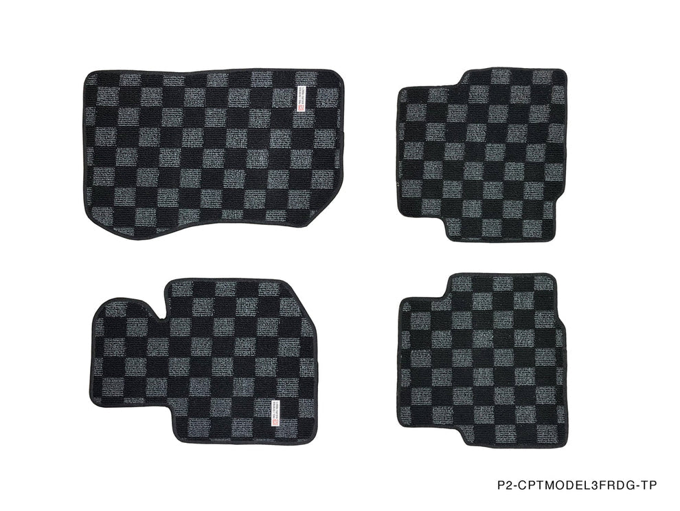 BMW E36 3-Series P2M Race Car Flag Checkered Floor Mats