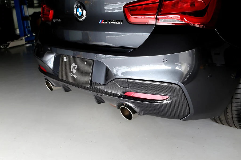 BMW F20 1-Series 3D Design LCI M-Sport Carbon Fiber Rear Diffuser