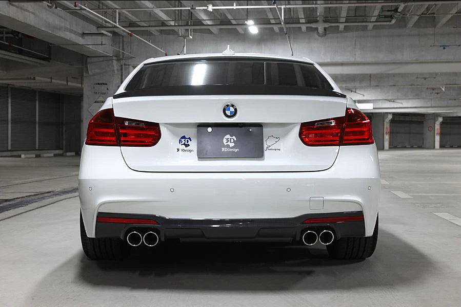 BMW F30 / F31 335i 3D Design 4 Tip M-Sport Carbon Fiber Rear Diffuser