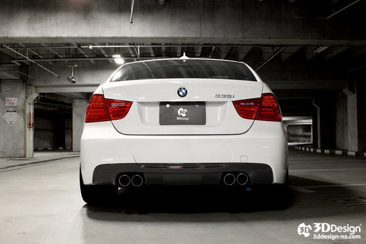 BMW E90 & E91 3-Series 335i 3D Design 4 Tip M-Sport Carbon Fiber Rear Diffuser