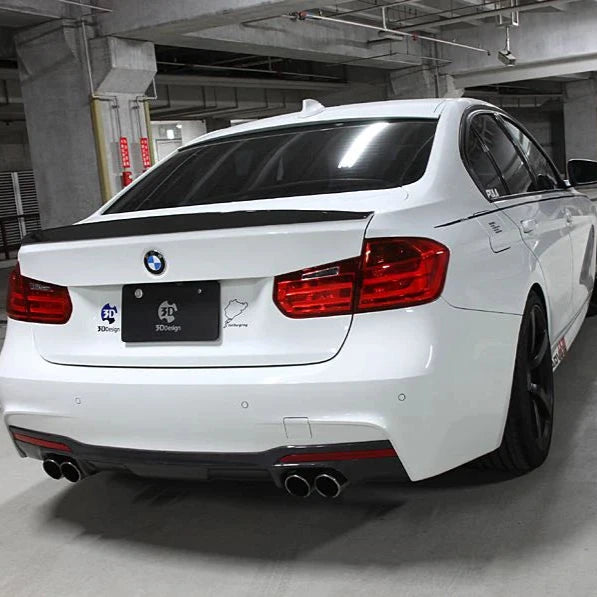 BMW F30 / F31 335i 3D Design 4 Tip M-Sport Carbon Fiber Rear Diffuser