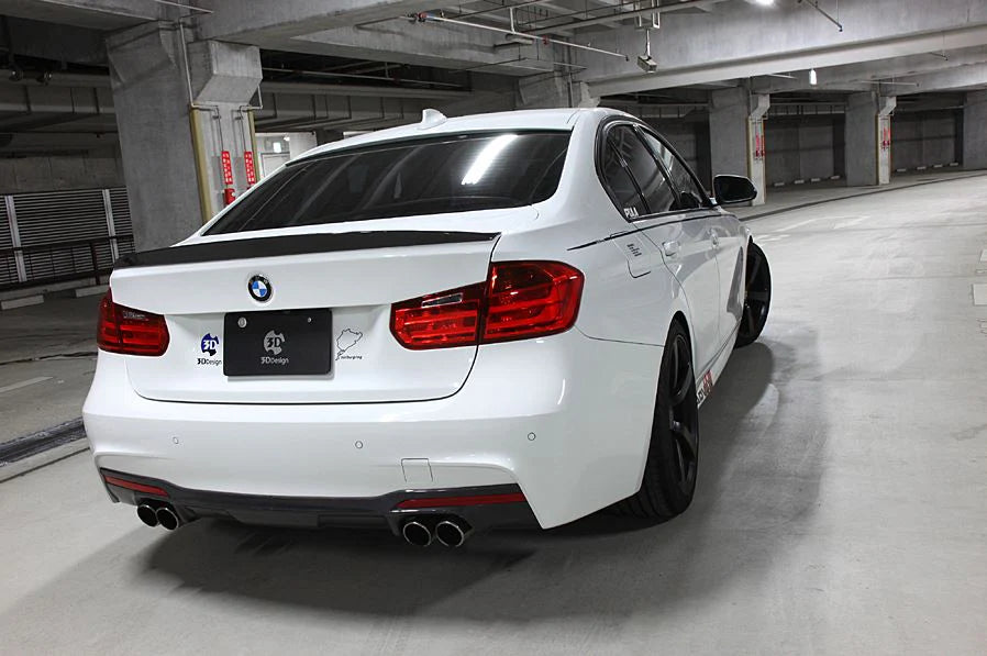 BMW F30 / F31 335i 3D Design 4 Tip M-Sport Carbon Fiber Rear Diffuser
