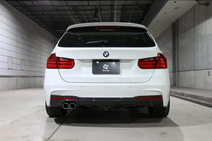 BMW F30 / F31 3-Series 3D Design 4 Tip M-Sport Carbon Rear Diffuser