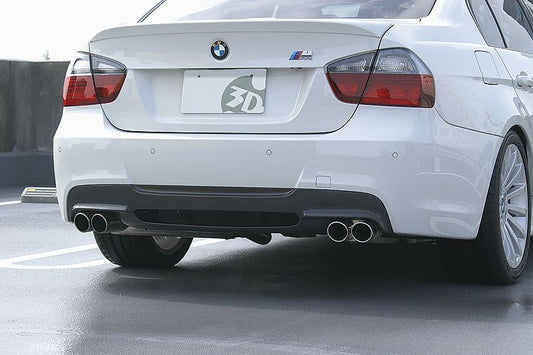 BMW E90 & E91 3-Series 3D Design 4 Tip M-Sport Carbon Fiber Rear Diffuser