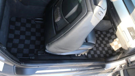 BMW E90 & E92 3-Series P2M Race Car Flag Checkered Floor Mats