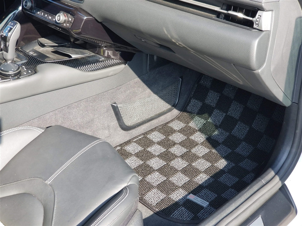 Toyota Supra A90 P2M Race Car Flag Checkered Floor Mats