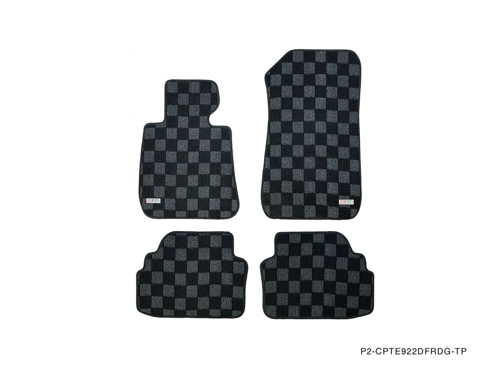 BMW E90 & E92 3-Series P2M Race Car Flag Checkered Floor Mats
