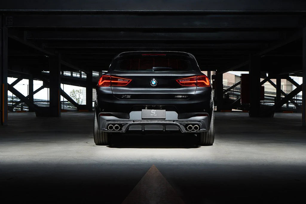 BMW F39 X2 3D Design 4 Tip M-Sport X Carbon Fiber Rear Diffuser