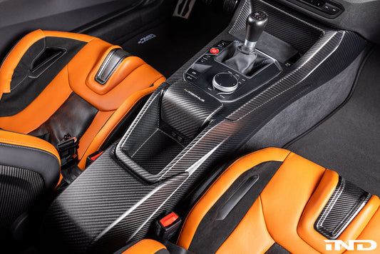 BMW G8X M2, M3, M4 carbon fiber center console from Karbonius.