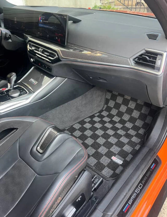 BMW checkered floor mats! Front & rear pairs. Interior mods.