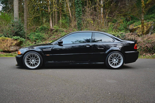 Enkei NT01 wheels on an E46 M3 with Brembo BBK plus VF Supercharger.
