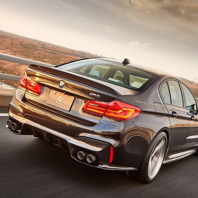 BMW F90 M5 3D Design Carbon Fiber Rear Under Splitter Set