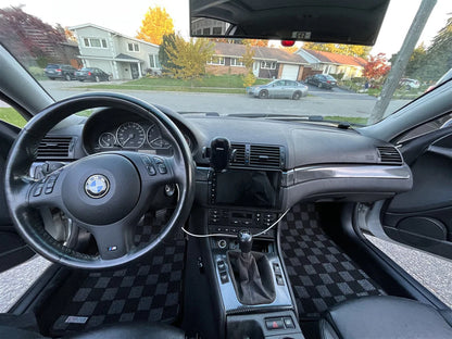 BMW E46 3-Series P2M Race Car Flag Checkered Floor Mats