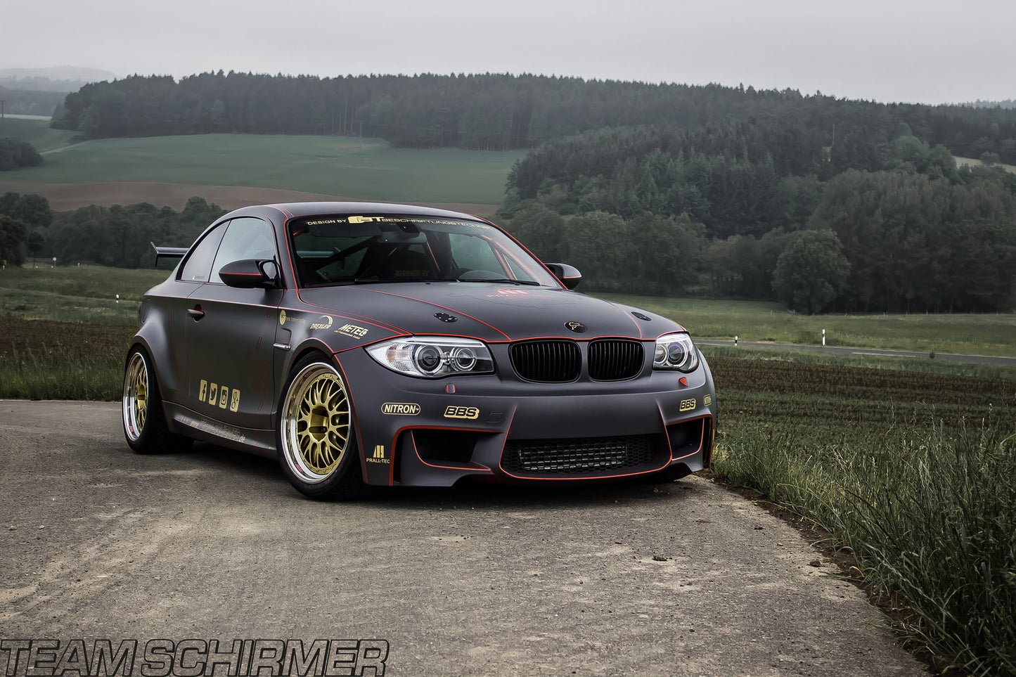 BMW E82 1M Team Schirmer Spec BBS E88 Wheels 10.5x18 Squared