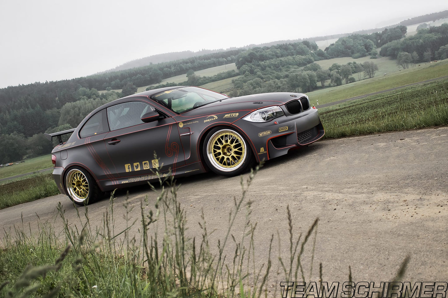 BMW E82 1M Team Schirmer Spec BBS E88 Wheels 10.5x18 Squared