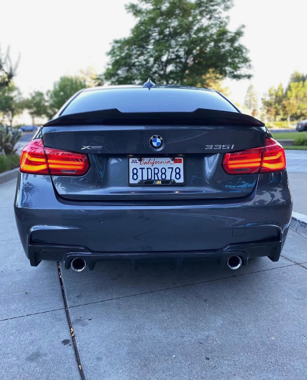 BMW F30 3-Series AK Style Carbon Fiber Diffuser