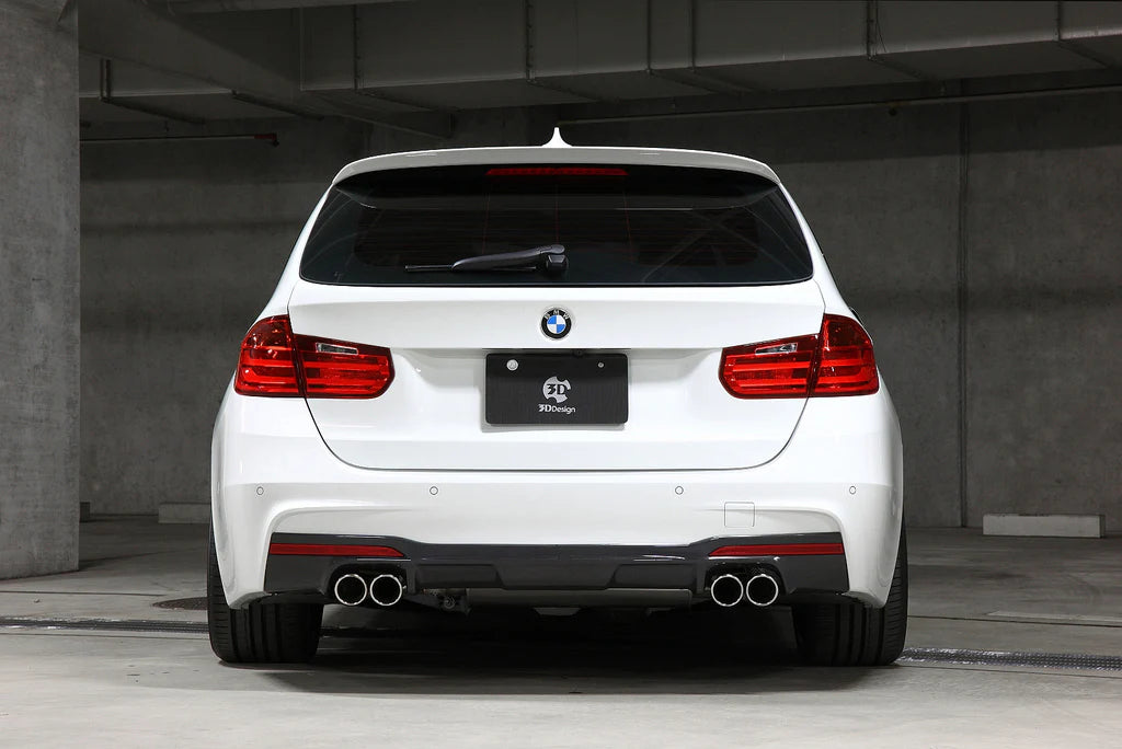 BMW F30 / F31 3-Series 3D Design 4 Tip M-Sport Carbon Rear Diffuser