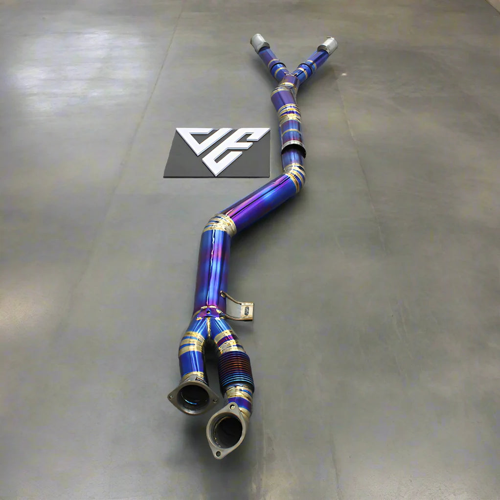 BMW G80 M3 & G82/G83 M4 Titanium Single Mid Pipe (Brace Included)