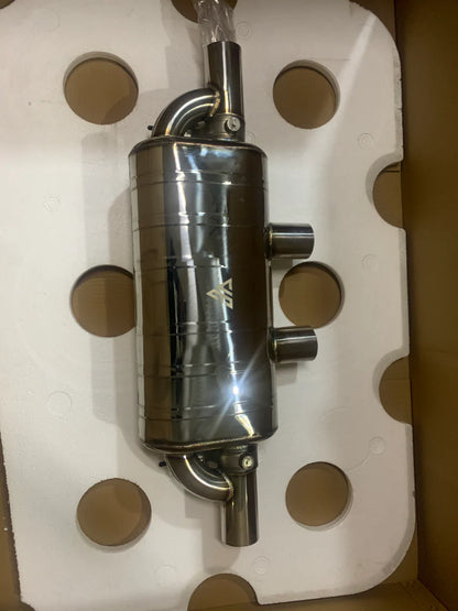 Universal Dual Inlet T Style Valved Muffler Exhaust With Remote and Mo ...