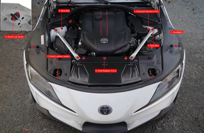 Toyota Supra MK5 Downstar Billet Engine Dress Up Hardware Kit