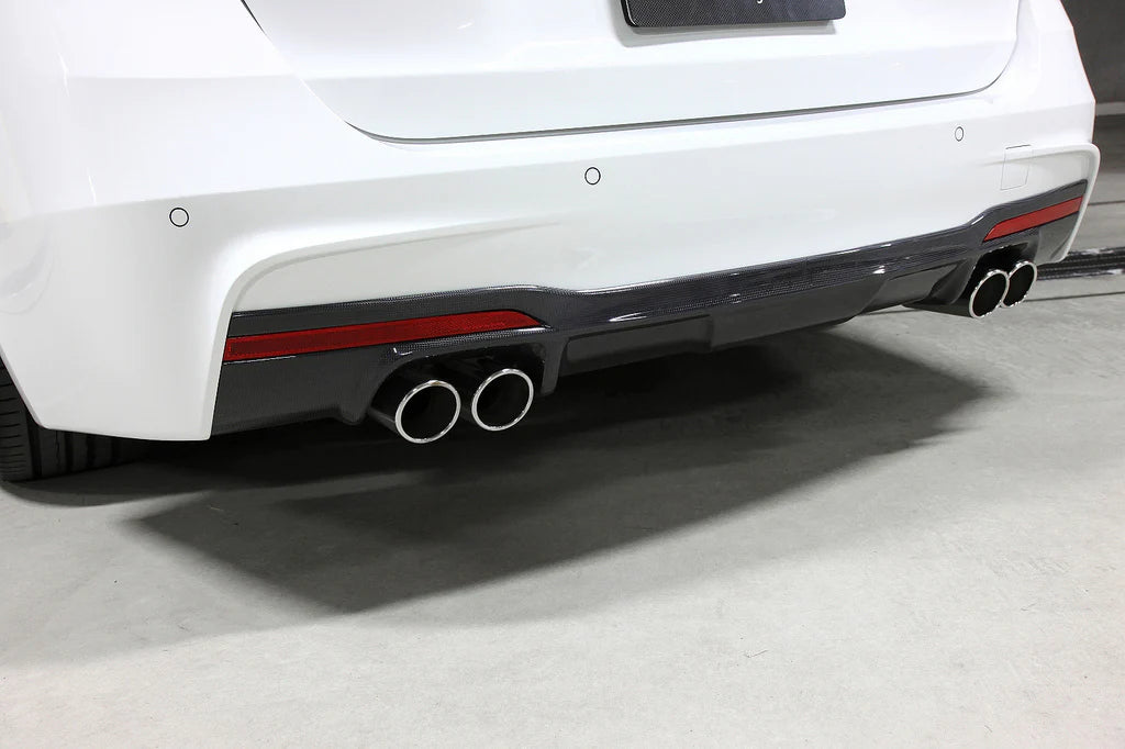 BMW F30 / F31 3-Series 3D Design 4 Tip M-Sport Carbon Rear Diffuser