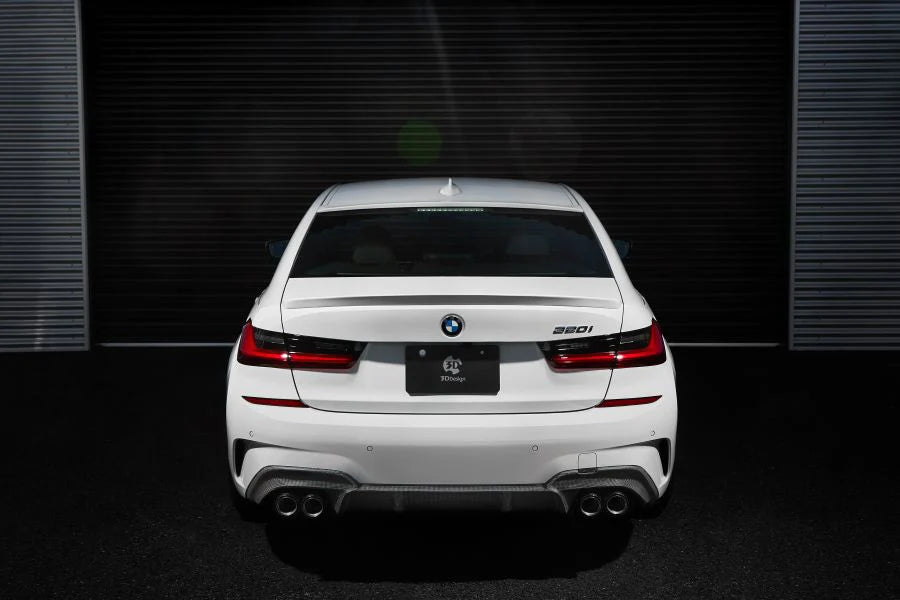 BMW G20 3-Series 3D Design M-Sport 4 Tip Carbon Fiber Rear Diffuser