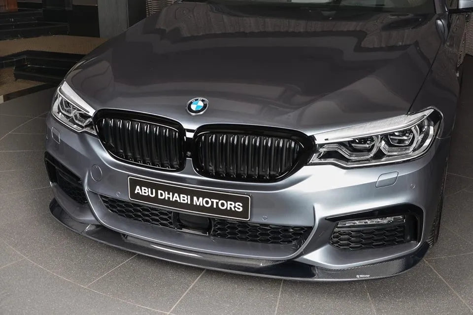 BMW G30 5-Series 3D Style M Tech Carbon Fiber Front Lip Splitter